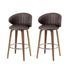 2x Artiss Bar Stools Dining Chairs Contoured Leather Wood Stool-Furniture > Bar Stools & Chairs > Table & Bar Stools-PEROZ Accessories