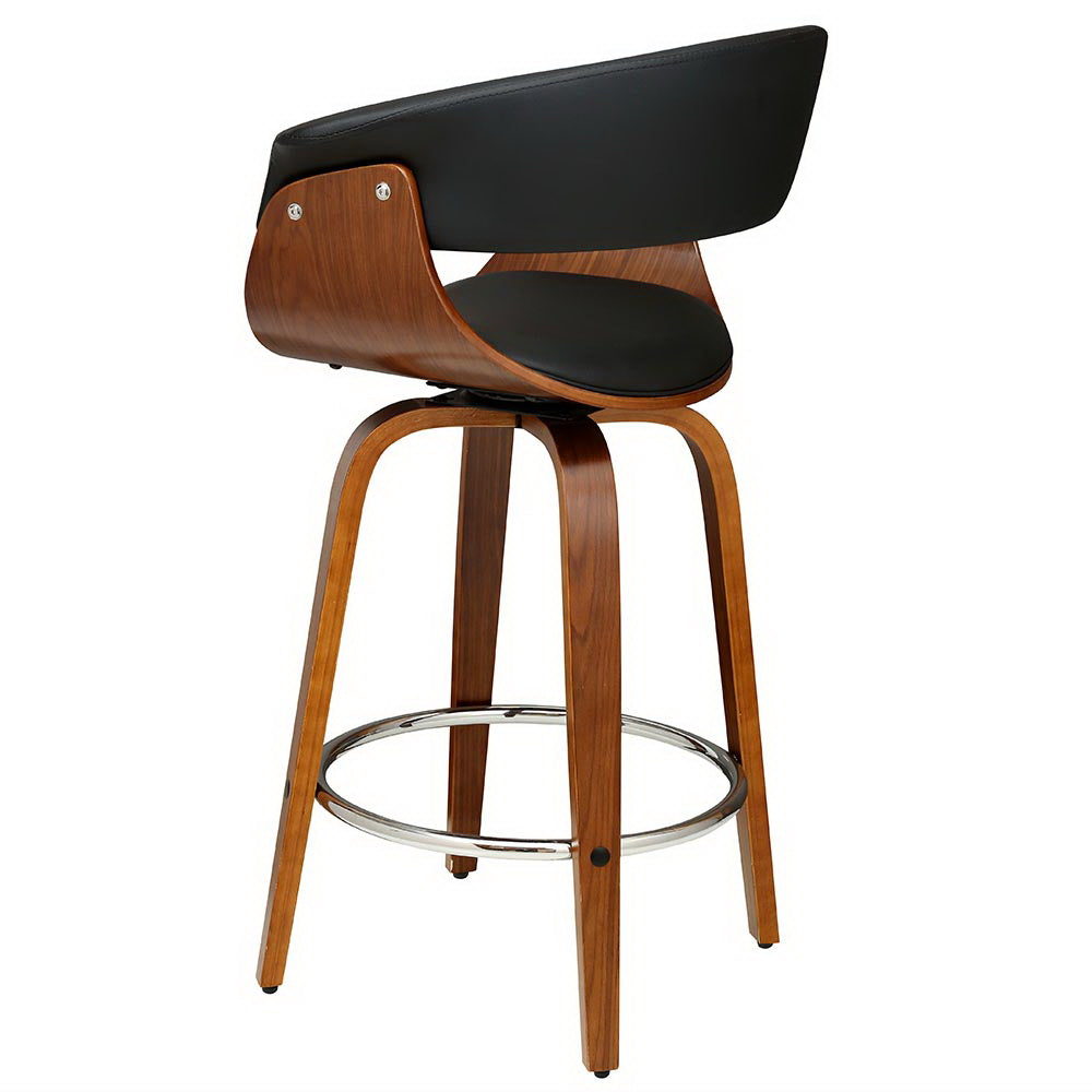 Artiss Bar Stools Swivel PU Seat Wooden-Bar Stools-PEROZ Accessories