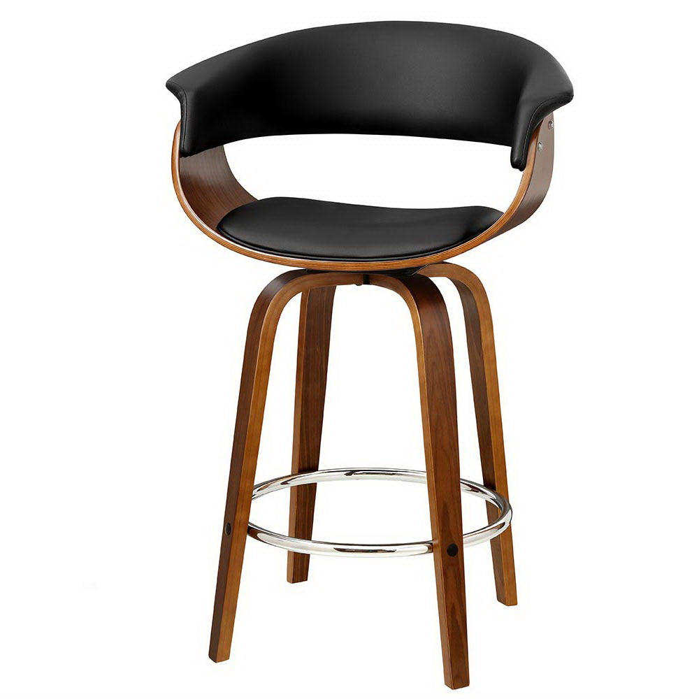 Artiss Bar Stools Swivel PU Seat Wooden-Bar Stools-PEROZ Accessories
