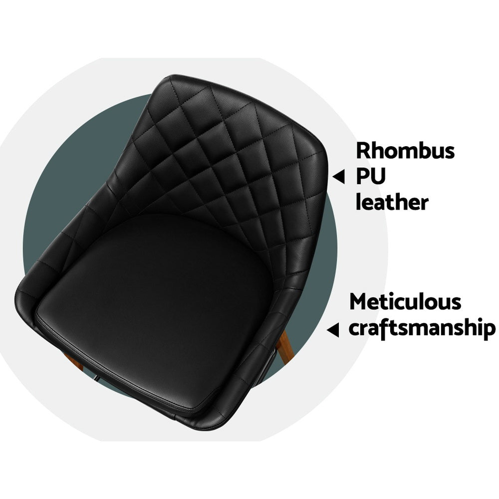 Artiss 2x Bar Stools PU Seat Wooden-Furniture > Bar Stools & Chairs-PEROZ Accessories