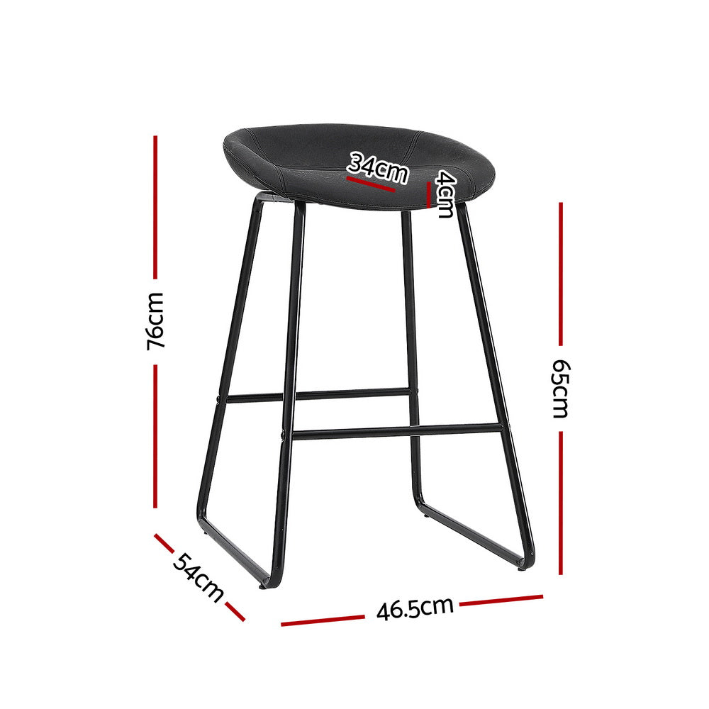 Artiss 2x Bar Stools Kitchen Dining Chairs Counter Stool PU Leather Metal-Furniture > Bar Stools & Chairs > Table & Bar Stools-PEROZ Accessories