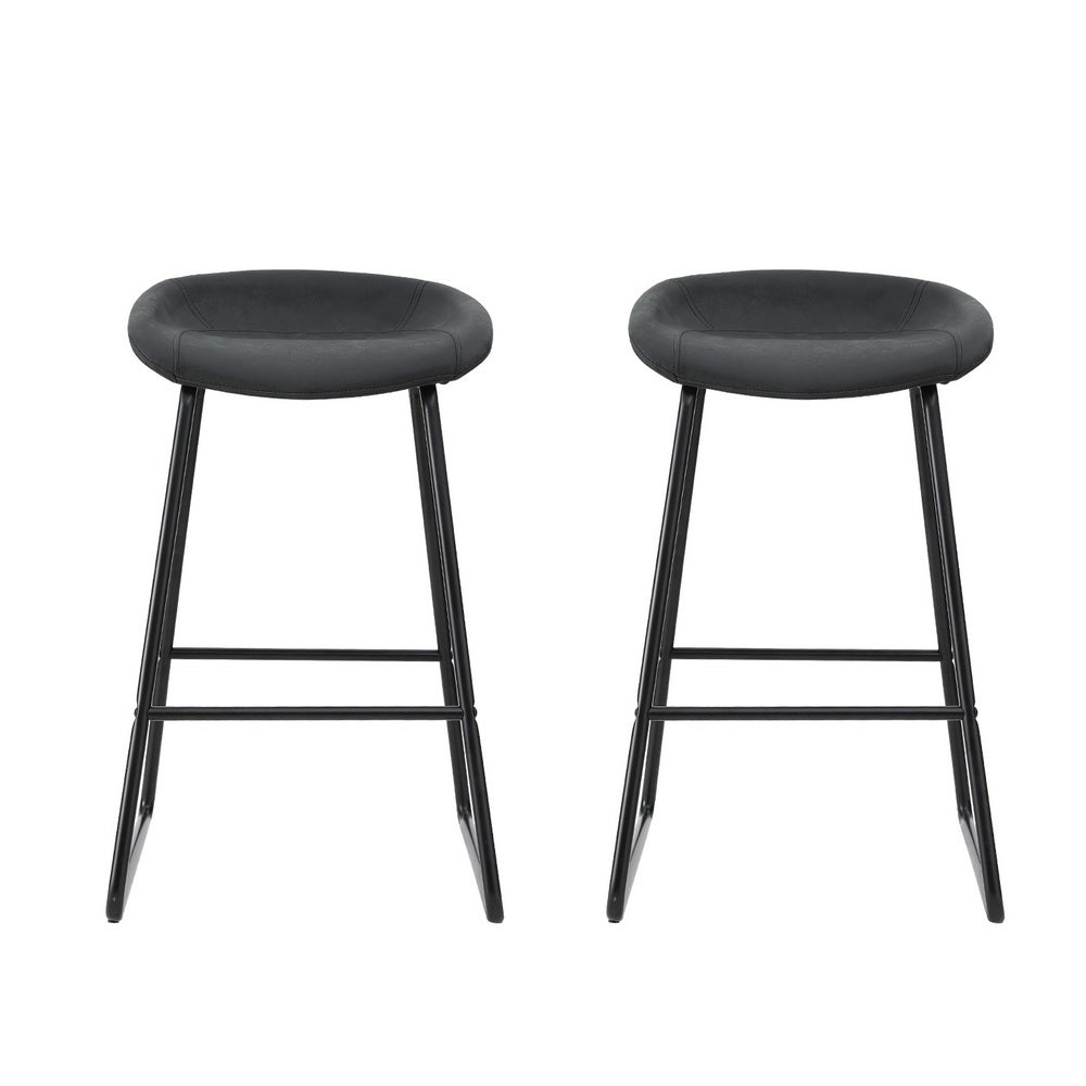 Artiss 2x Bar Stools Kitchen Dining Chairs Counter Stool PU Leather Metal-Furniture > Bar Stools & Chairs > Table & Bar Stools-PEROZ Accessories