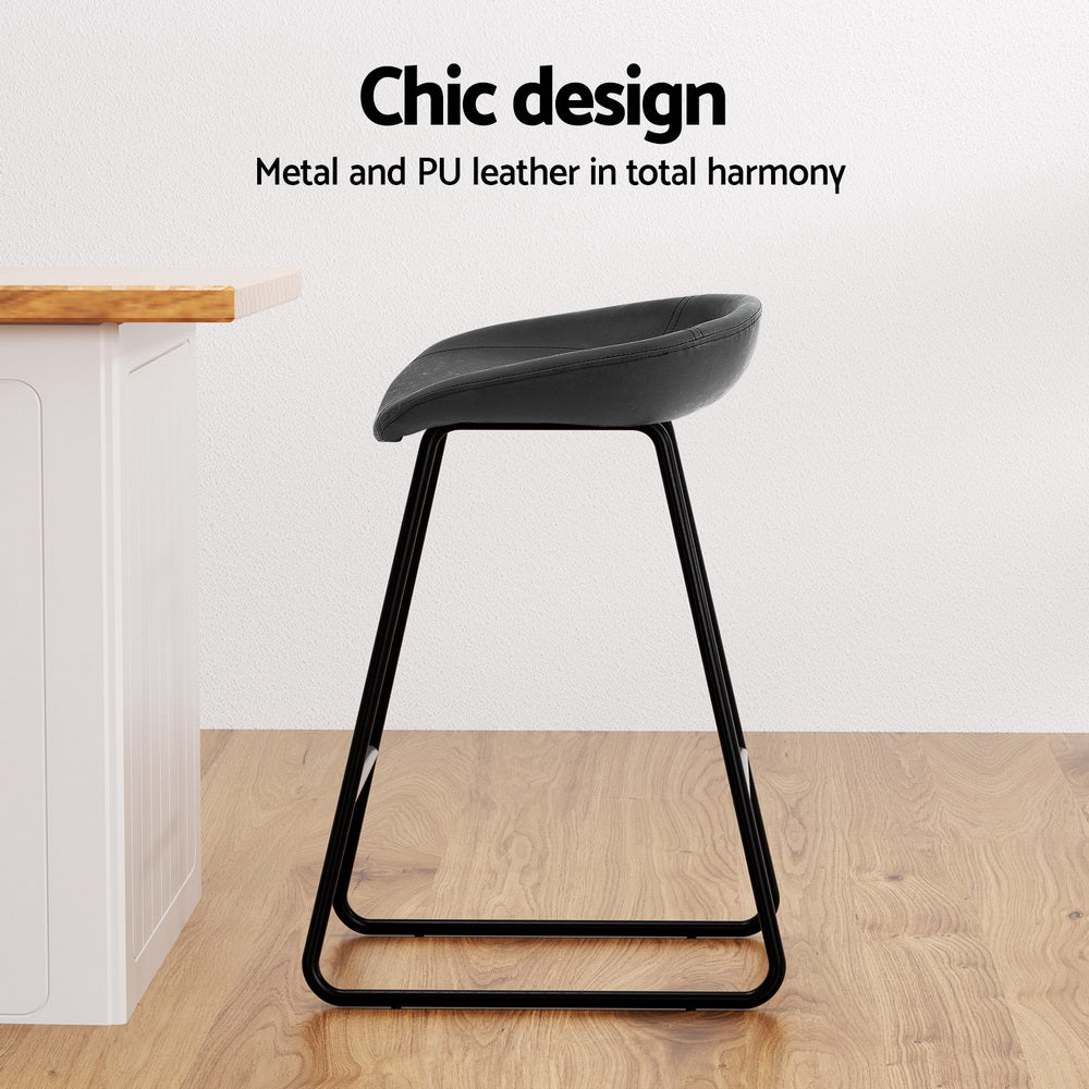 Artiss 4x Bar Stools Kitchen Dining Chairs Counter Stool PU Leather Metal-Furniture > Bar Stools & Chairs > Table & Bar Stools-PEROZ Accessories