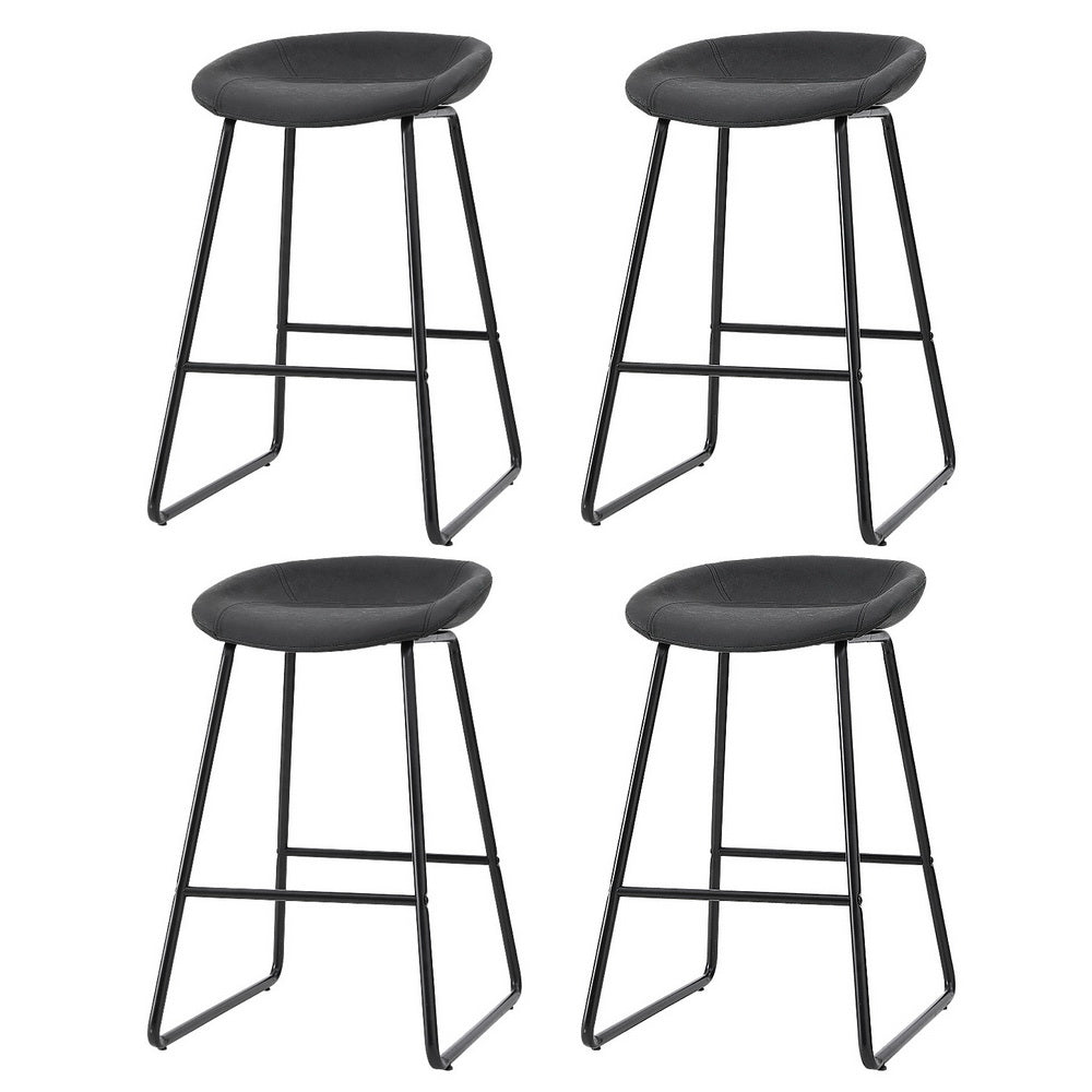 Artiss 4x Bar Stools Kitchen Dining Chairs Counter Stool PU Leather Metal-Furniture > Bar Stools & Chairs > Table & Bar Stools-PEROZ Accessories