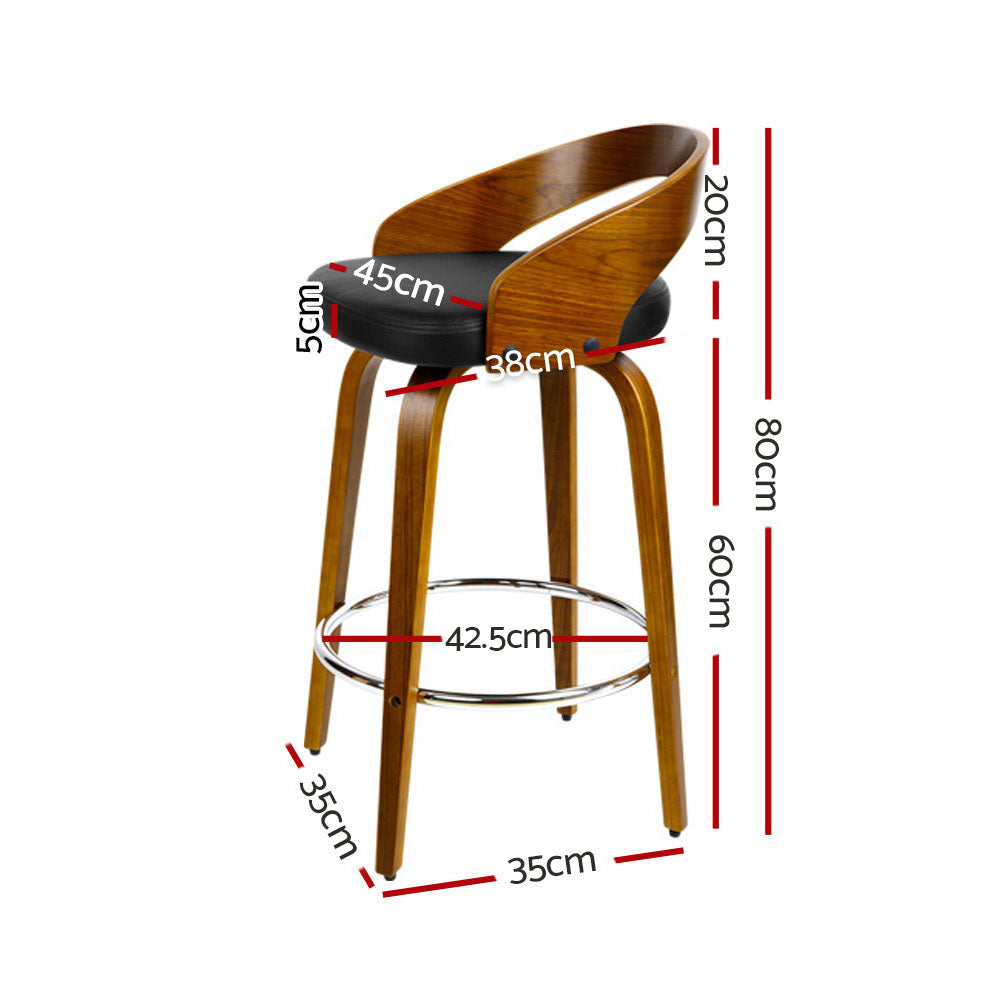 Artiss 4x Bar Stools Swivel Seat Curving Backrest-Furniture > Bar Stools & Chairs-PEROZ Accessories