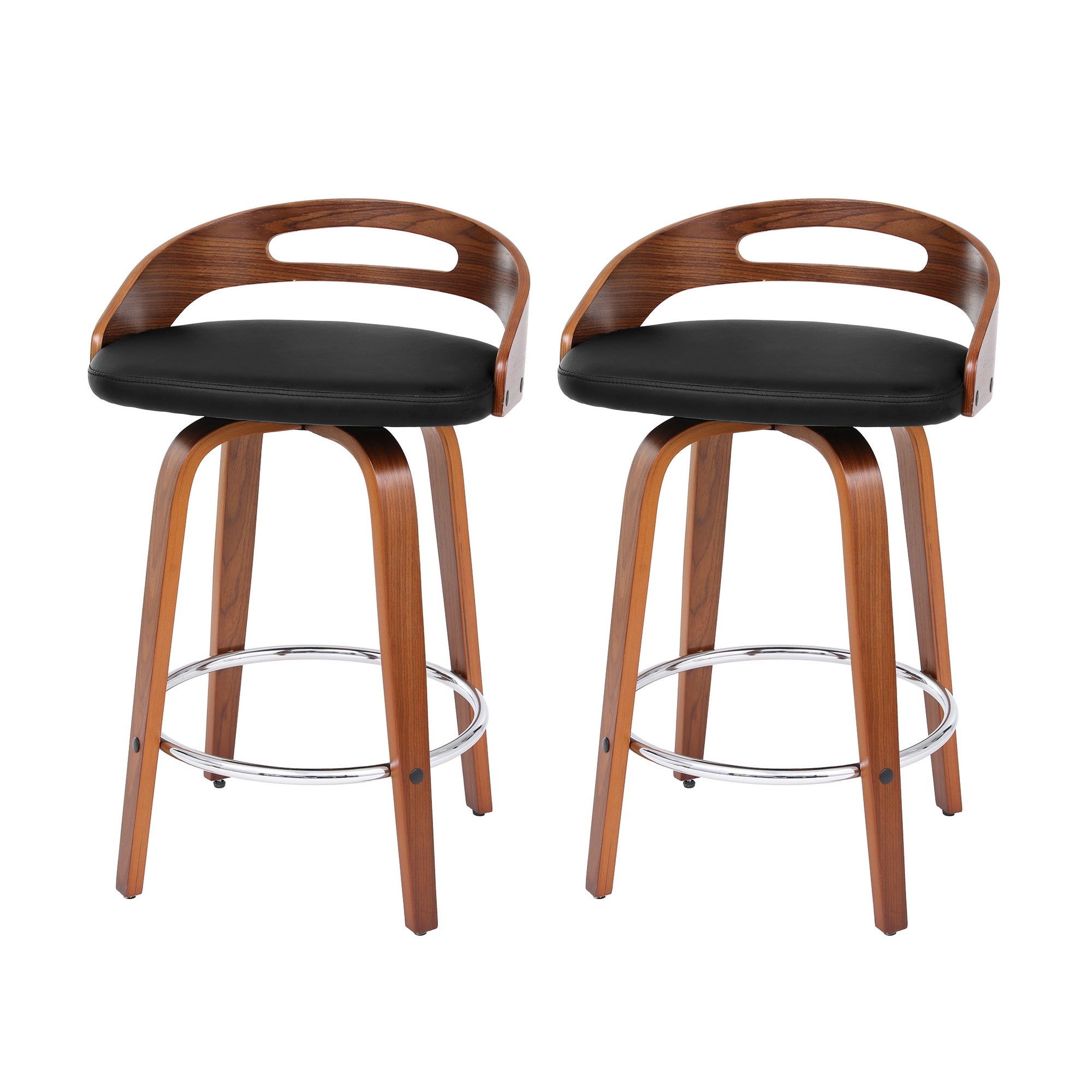 Artiss 2x Bar Stools Swivel Dining Chairs Low Back Counter Seat PU Cushion-Furniture > Bar Stools & Chairs > Table & Bar Stools-PEROZ Accessories