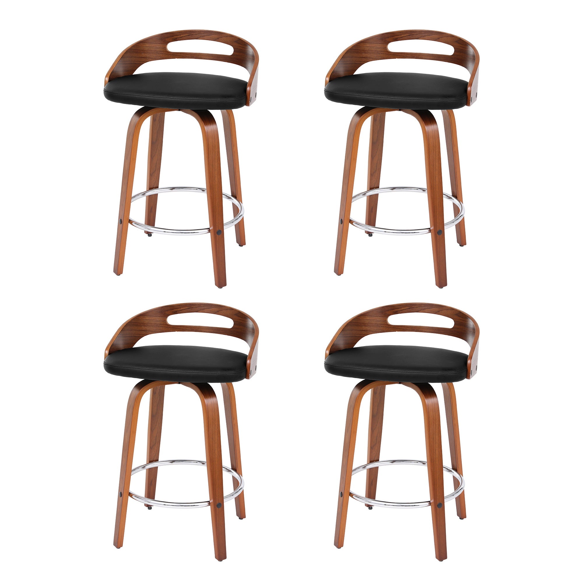 Artiss 4x Bar Stools Swivel Dining Chairs Low Back Counter Seat PU Cushion-Furniture > Bar Stools & Chairs > Table & Bar Stools-PEROZ Accessories