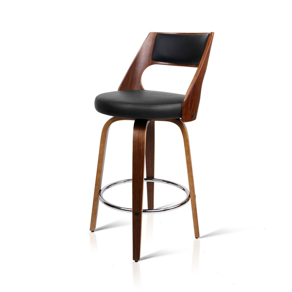 Artiss 2x Bar Stools Swivel Leather Chair 65cm-Furniture > Bar Stools & Chairs-PEROZ Accessories