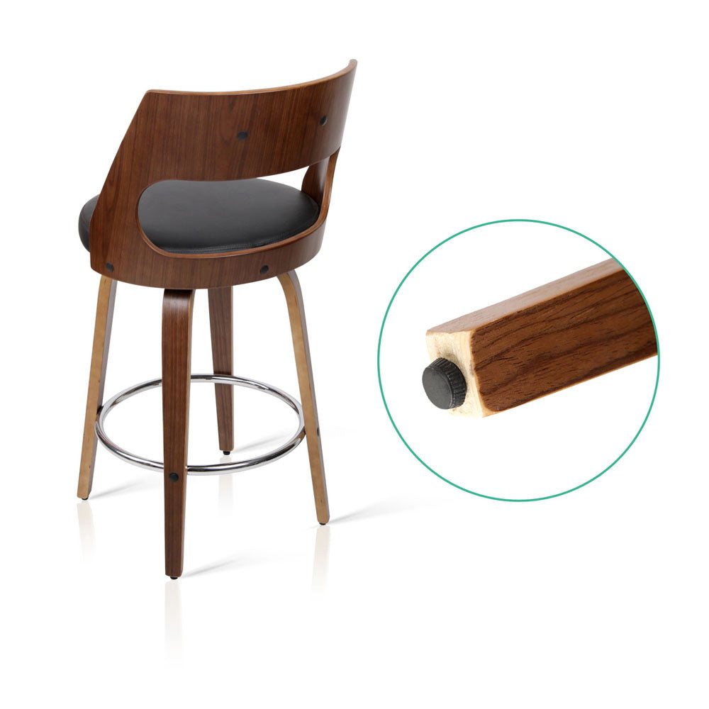 Artiss 2x Bar Stools Swivel Leather Chair 65cm-Furniture > Bar Stools & Chairs-PEROZ Accessories