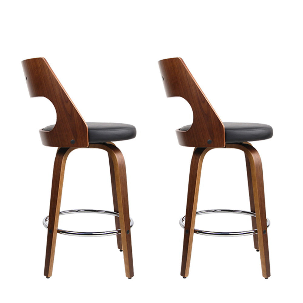 Artiss 2x Bar Stools Swivel Leather Chair 76cm-Furniture > Bar Stools & Chairs-PEROZ Accessories