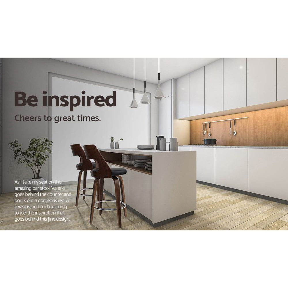 Artiss 2x Bar Stools Swivel Leather Chair 76cm-Furniture > Bar Stools & Chairs-PEROZ Accessories