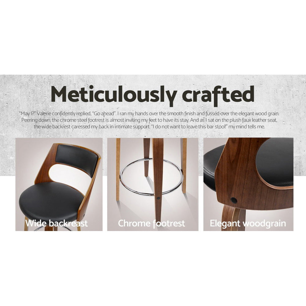 Artiss 2x Bar Stools Swivel Leather Chair 76cm-Furniture > Bar Stools & Chairs-PEROZ Accessories
