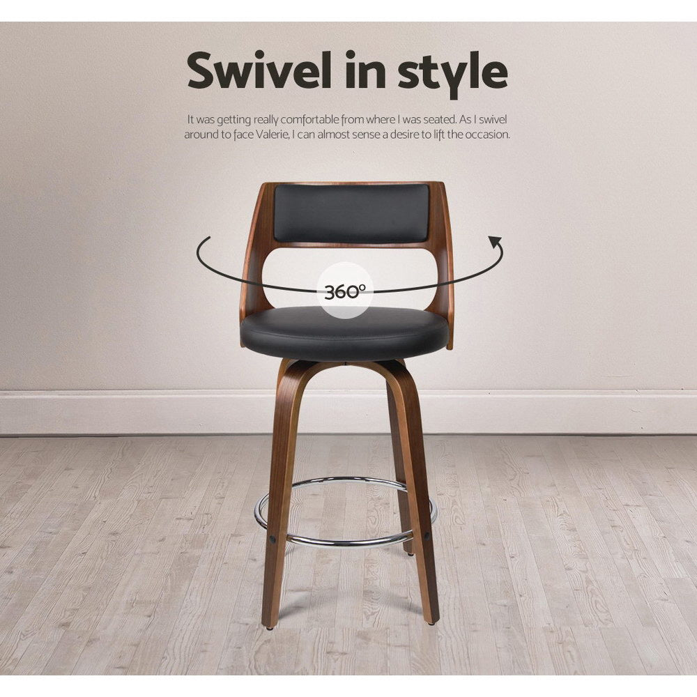 Artiss 4x Bar Stools Swivel Leather Chair 76cm-Furniture > Bar Stools & Chairs-PEROZ Accessories