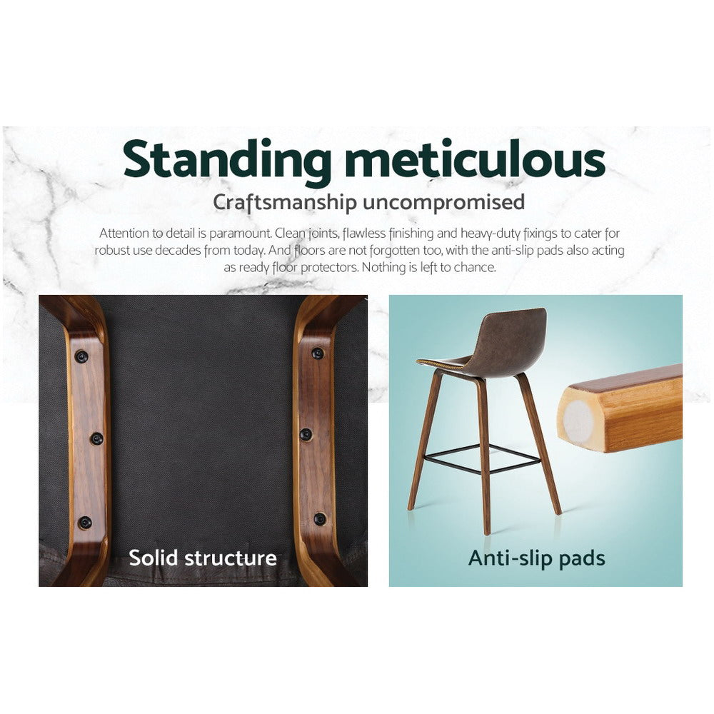 Artiss Bar Stools Kitchen Counter Barstools Leather Wooden Chairs x2-Furniture > Bar Stools & Chairs-PEROZ Accessories