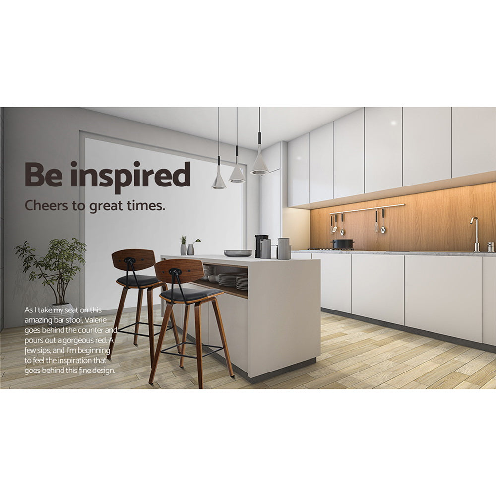 Artiss 2x Bar Stools Leather Padded w/Backrest-Furniture > Bar Stools & Chairs-PEROZ Accessories