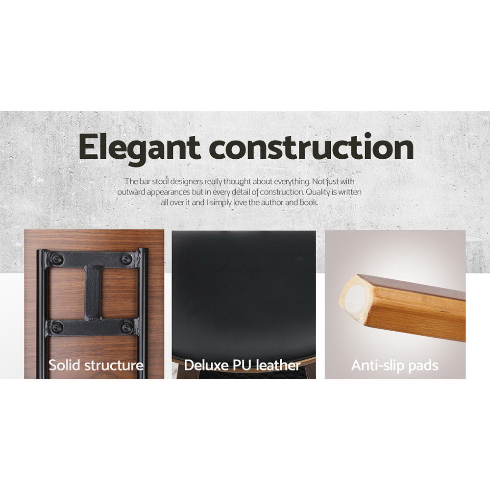 Artiss 4x Bar Stools Leather Padded w/Backrest-Furniture > Bar Stools & Chairs-PEROZ Accessories