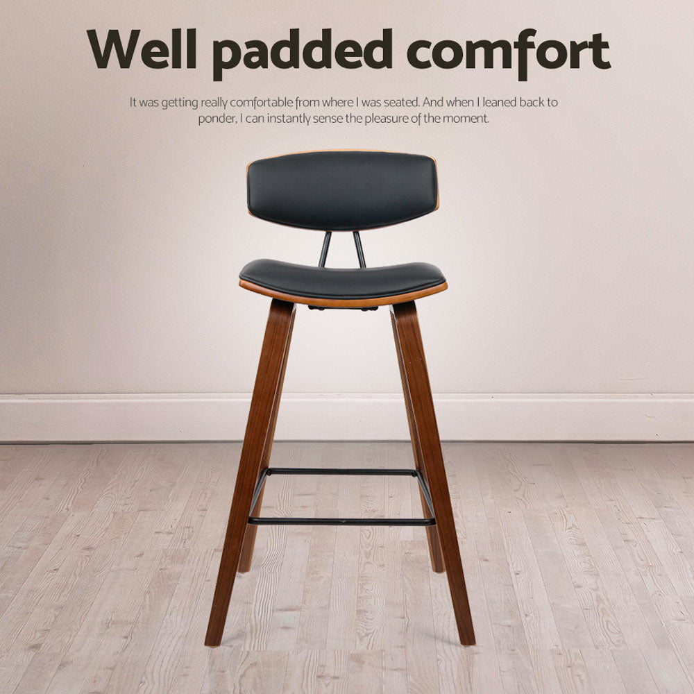 Artiss 4x Bar Stools Leather Padded w/Backrest-Furniture > Bar Stools & Chairs-PEROZ Accessories