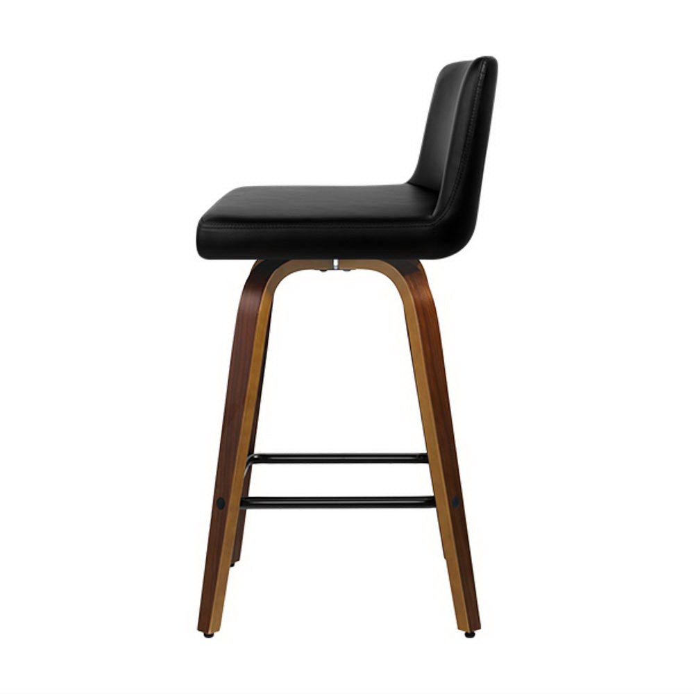 Artiss 4x Bar Stools Swivel Leather Padded Wooden-Furniture > Bar Stools & Chairs > Massage Chairs-PEROZ Accessories