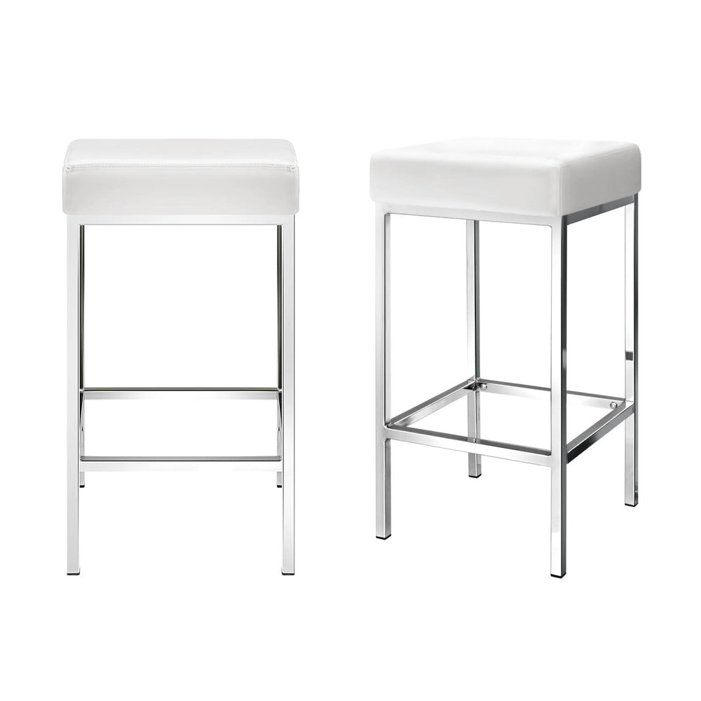 Artiss 4x Bar Stools Leather Padded Metal White-Furniture > Bar Stools & Chairs > Table & Bar Stools-PEROZ Accessories