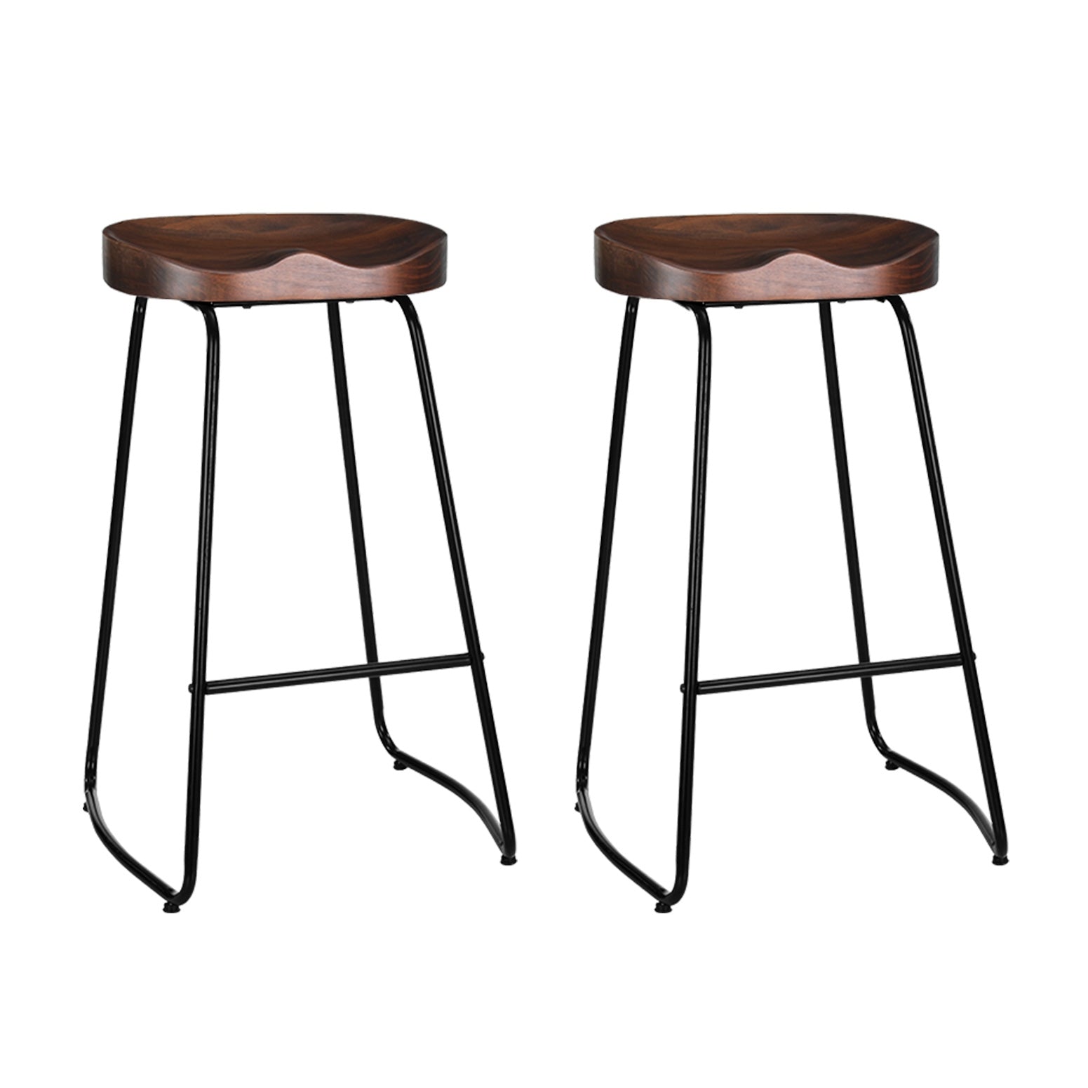 Artiss 2x Bar Stools Tractor Seat 75cm Black-Bar Stools-PEROZ Accessories