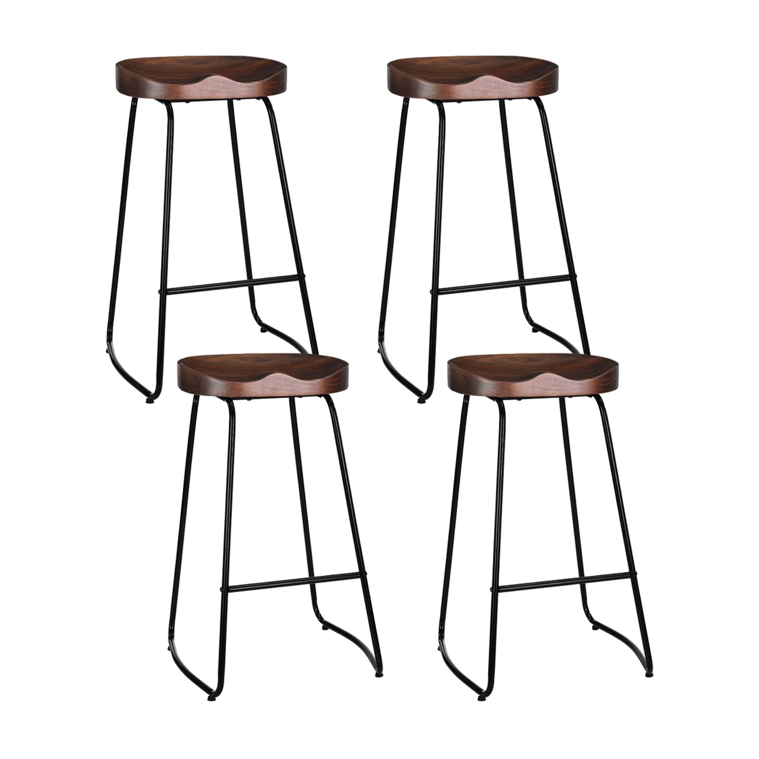 Artiss 4x Bar Stools Tractor Seat 75cm Black-Bar Stools-PEROZ Accessories
