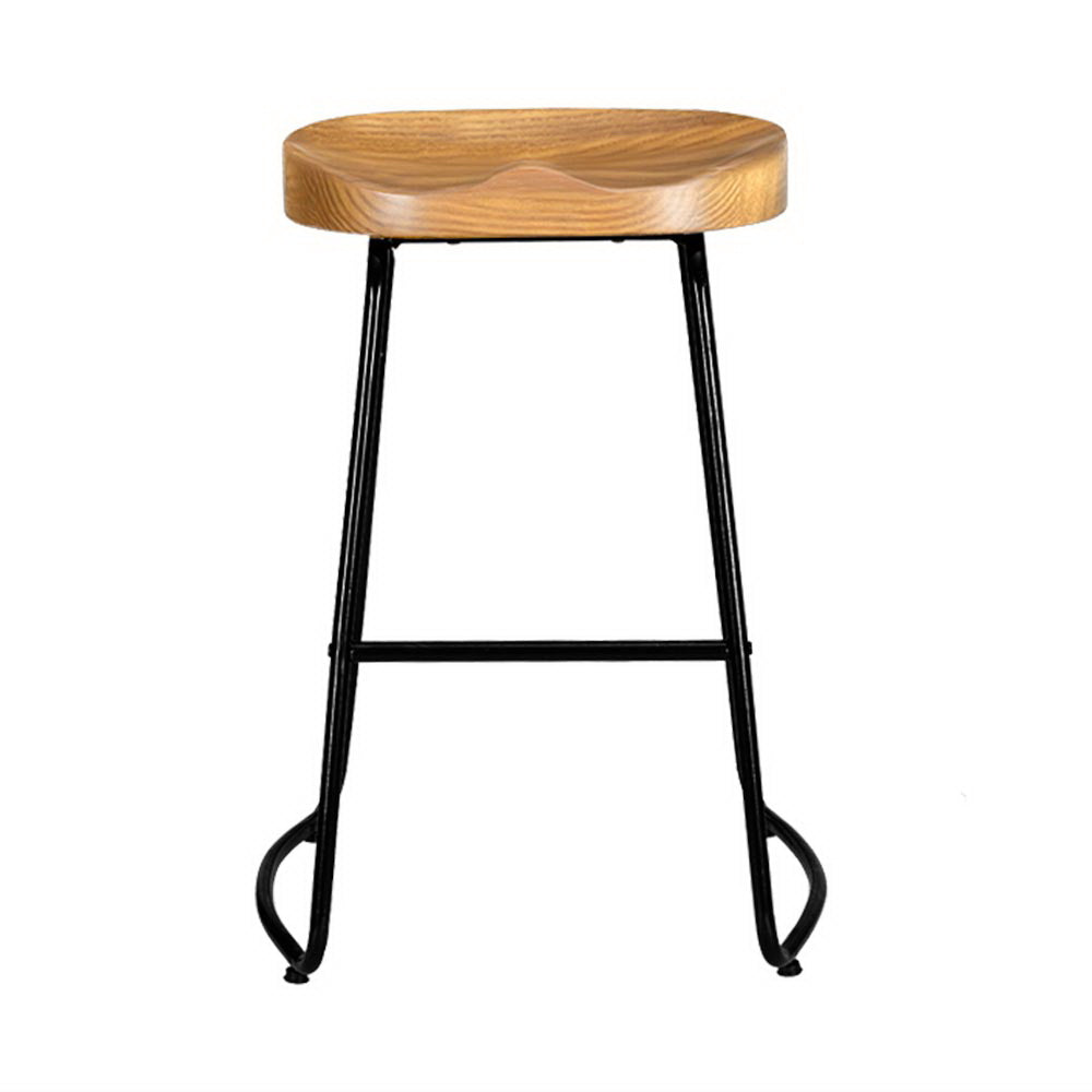 Artiss 4x Bar Stools Tractor Seat 65cm Wooden-Bar Stools-PEROZ Accessories