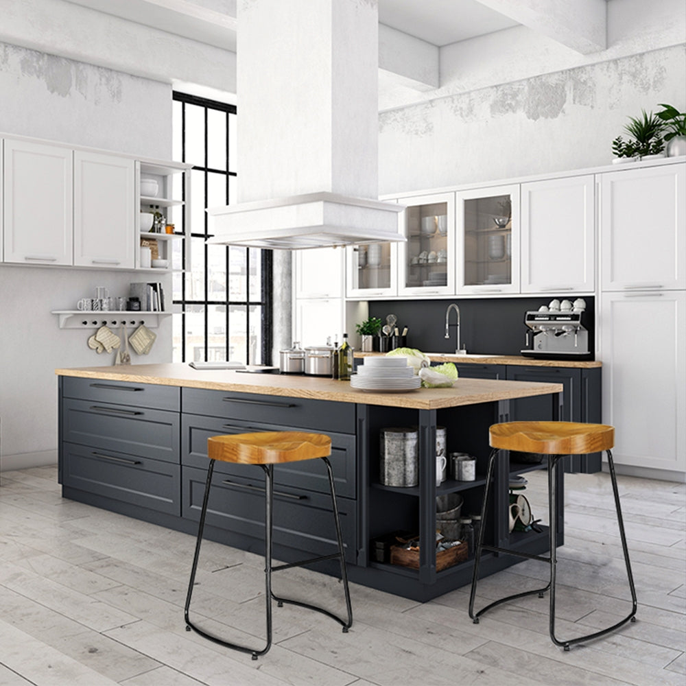 Artiss 4x Bar Stools Tractor Seat 65cm Wooden-Bar Stools-PEROZ Accessories