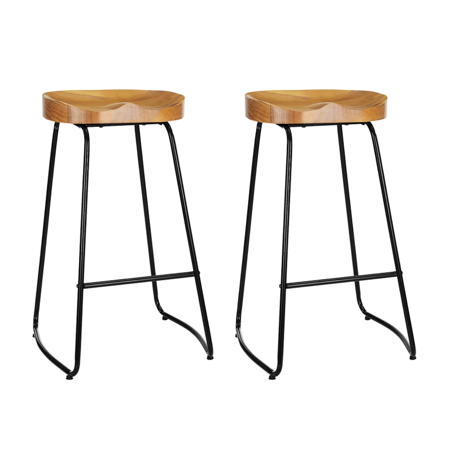 Artiss 2x Bar Stools Tractor Seat 75cm Wooden-Bar Stools-PEROZ Accessories