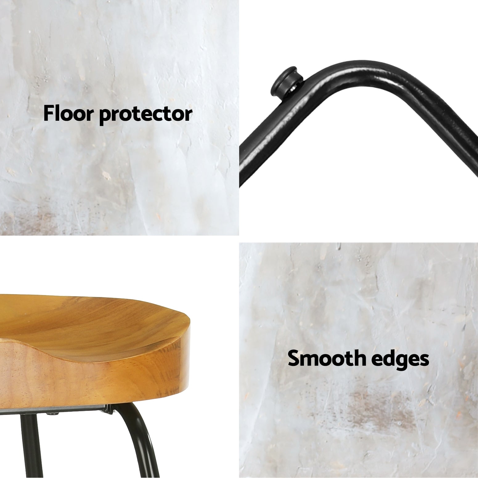Artiss 4x Bar Stools Tractor Seat 75cm Wooden-Bar Stools-PEROZ Accessories