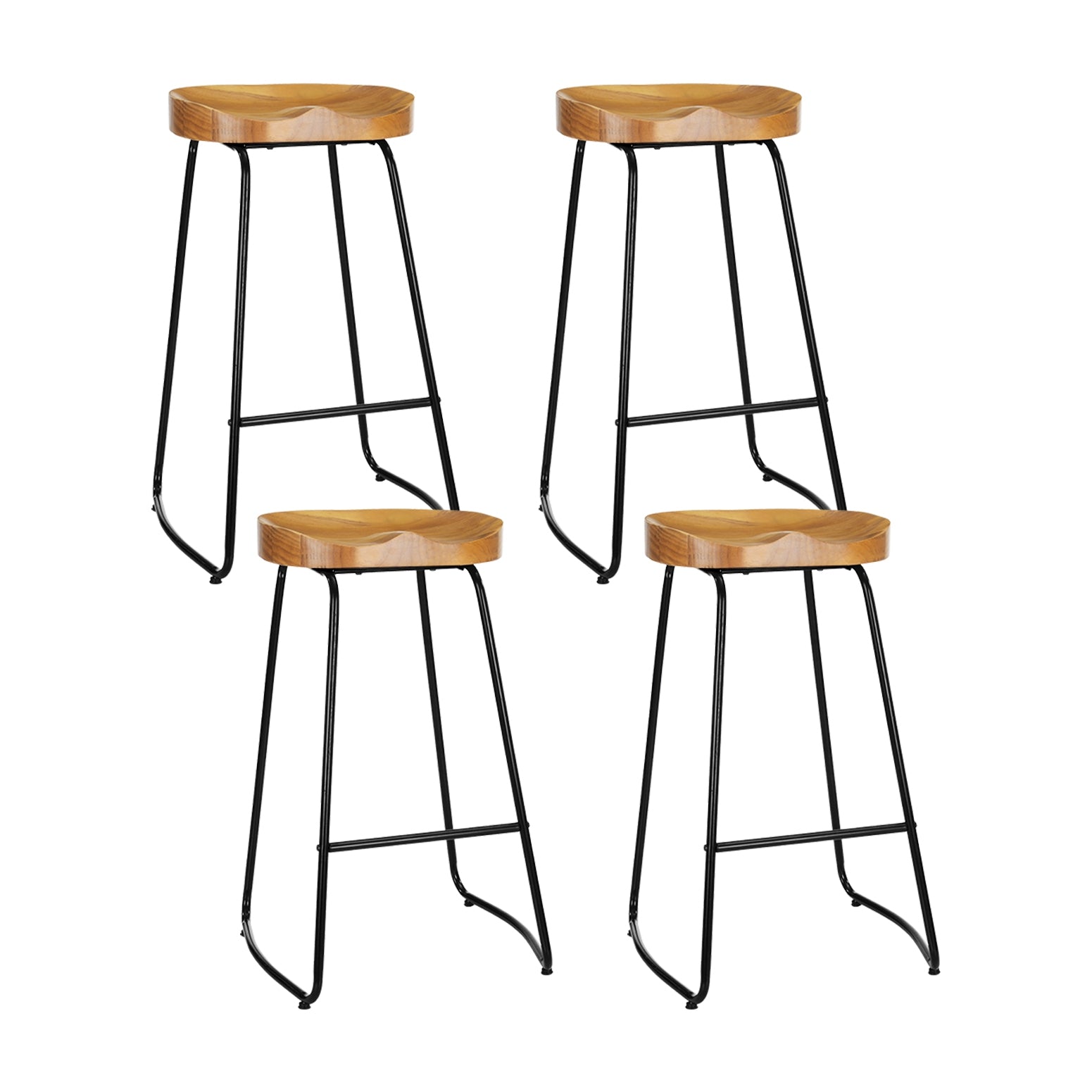 Artiss 4x Bar Stools Tractor Seat 75cm Wooden-Bar Stools-PEROZ Accessories