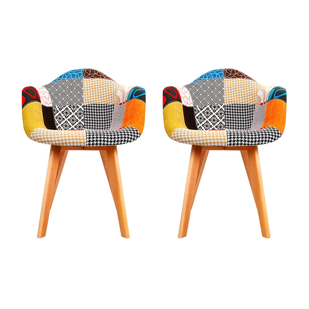 Artiss Dining Chairs Set of 2 Fabric Retro Replica DSW-Dining Chairs-PEROZ Accessories