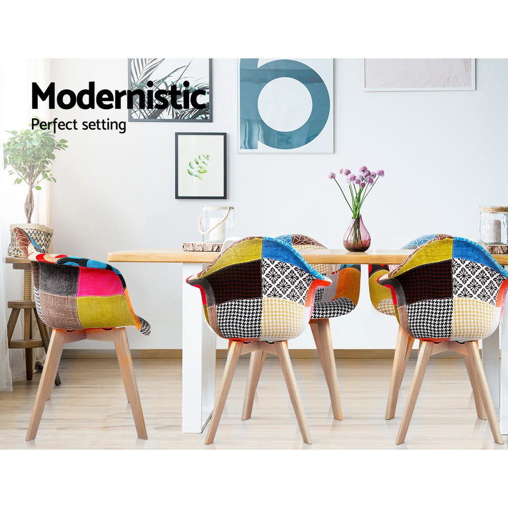 Artiss Dining Chairs Set of 2 Fabric Retro Replica DSW-Dining Chairs-PEROZ Accessories