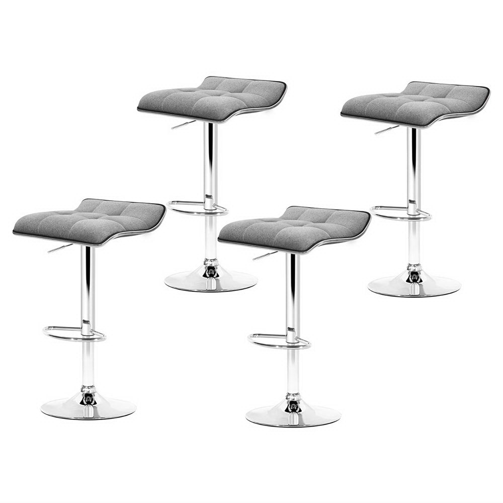 Artiss 4x Bar Stools Linen Padded Gas Lift-Furniture > Bar Stools & Chairs > Table & Bar Stools-PEROZ Accessories