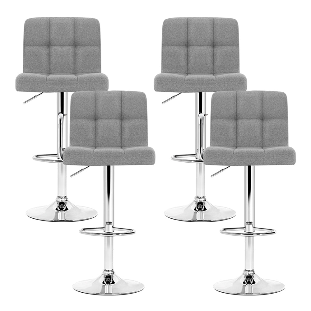 Artiss 4x Bar Stools Leather Gas Lift Grey-Furniture > Bar Stools & Chairs-PEROZ Accessories