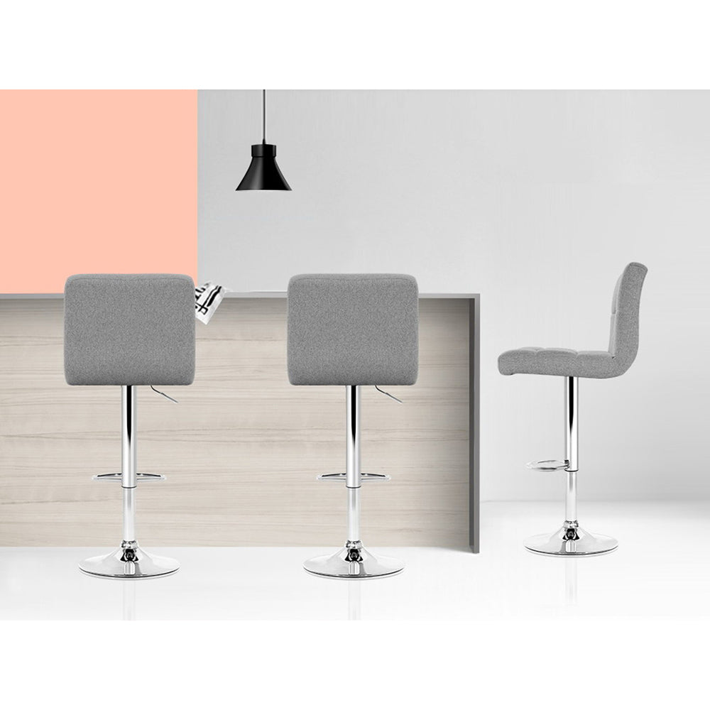 Artiss 4x Bar Stools Leather Gas Lift Grey-Furniture > Bar Stools & Chairs-PEROZ Accessories