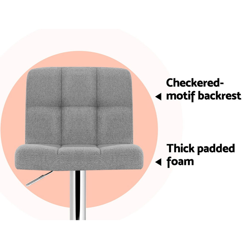 Artiss 4x Bar Stools Leather Gas Lift Grey-Furniture > Bar Stools & Chairs-PEROZ Accessories