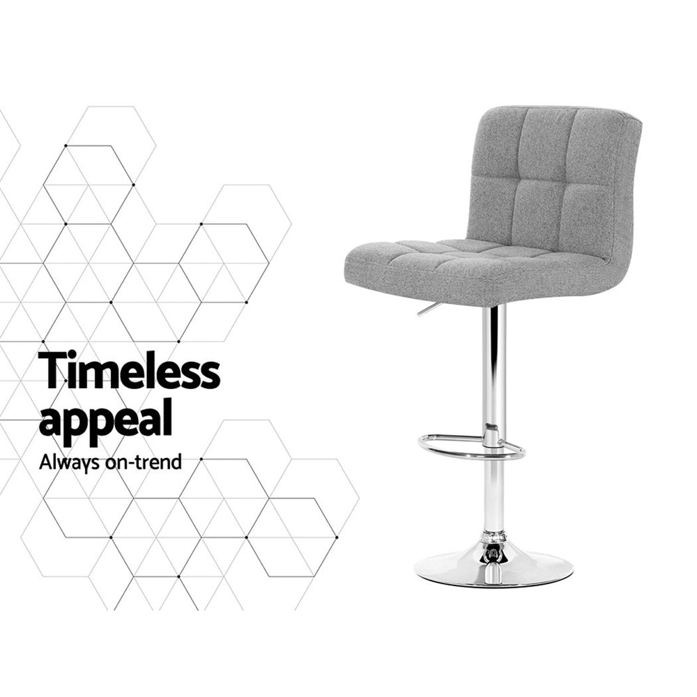 Artiss 4x Bar Stools Leather Gas Lift Grey-Furniture > Bar Stools & Chairs-PEROZ Accessories