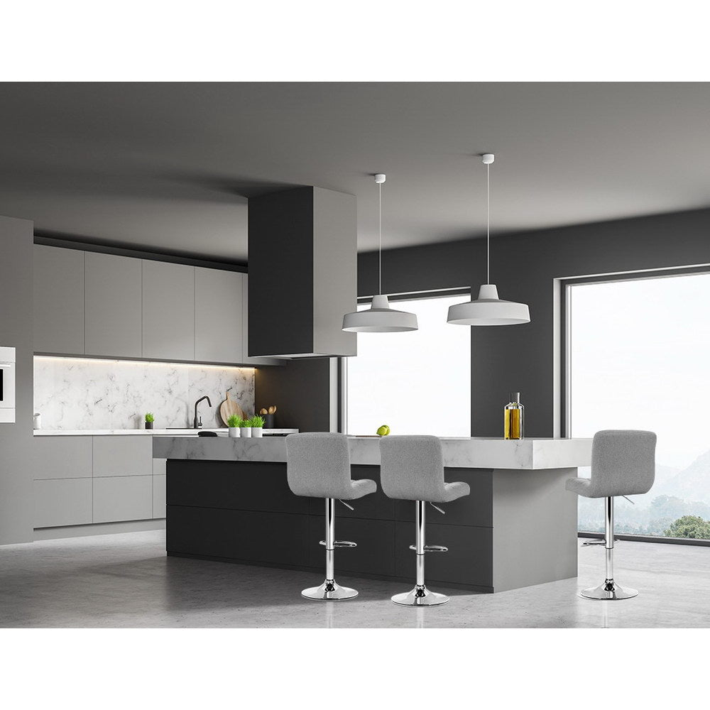 Artiss 4x Bar Stools Leather Gas Lift Grey-Furniture > Bar Stools & Chairs-PEROZ Accessories