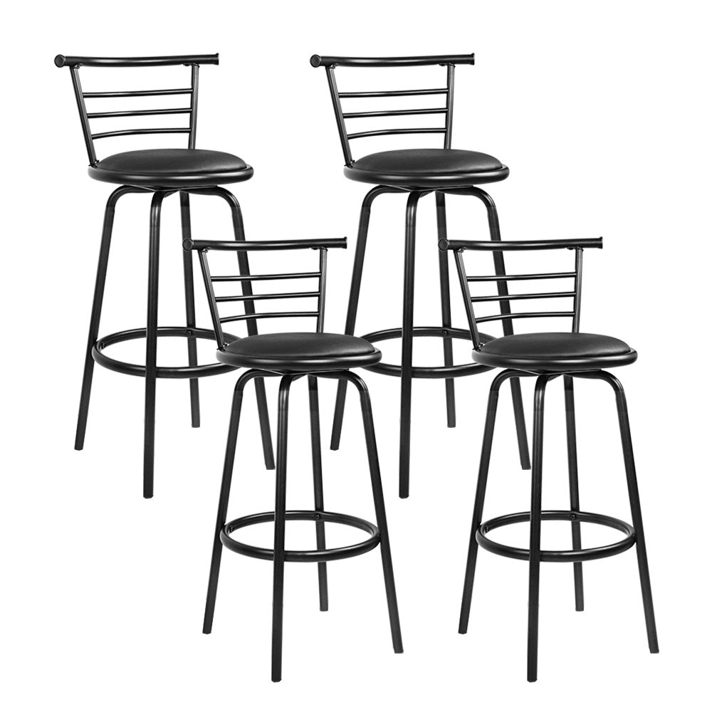 Artiss 4x Bar Stools Swivel Leather Padded Metal-Furniture > Bar Stools & Chairs-PEROZ Accessories