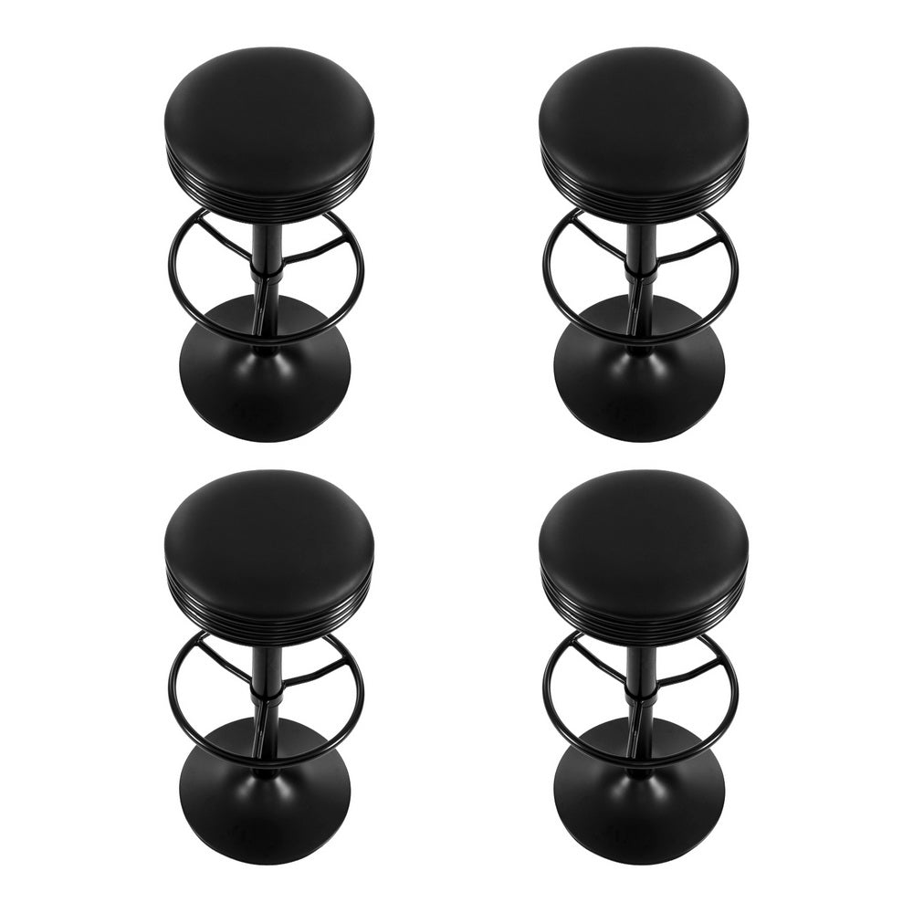 Artiss 4x Bar Stools Leather Padded Gas Lift Black-Furniture > Bar Stools & Chairs > Massage Chairs-PEROZ Accessories