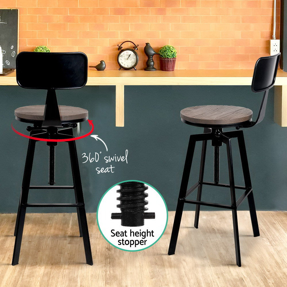 Artiss Bar Stools Kitchen Counter Chairs Vintage Metal Chairs-Bar Stools-PEROZ Accessories