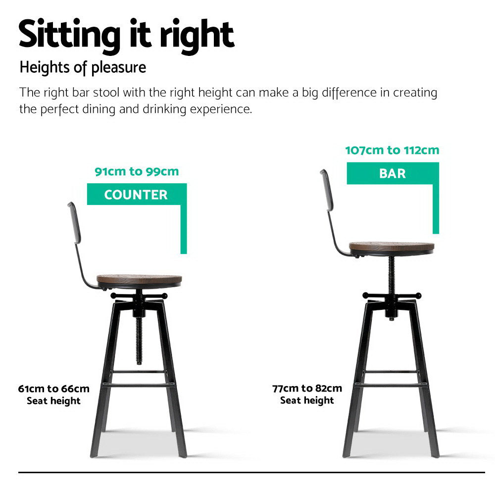 Artiss Bar Stools Kitchen Counter Chairs Vintage Metal Chairs-Bar Stools-PEROZ Accessories