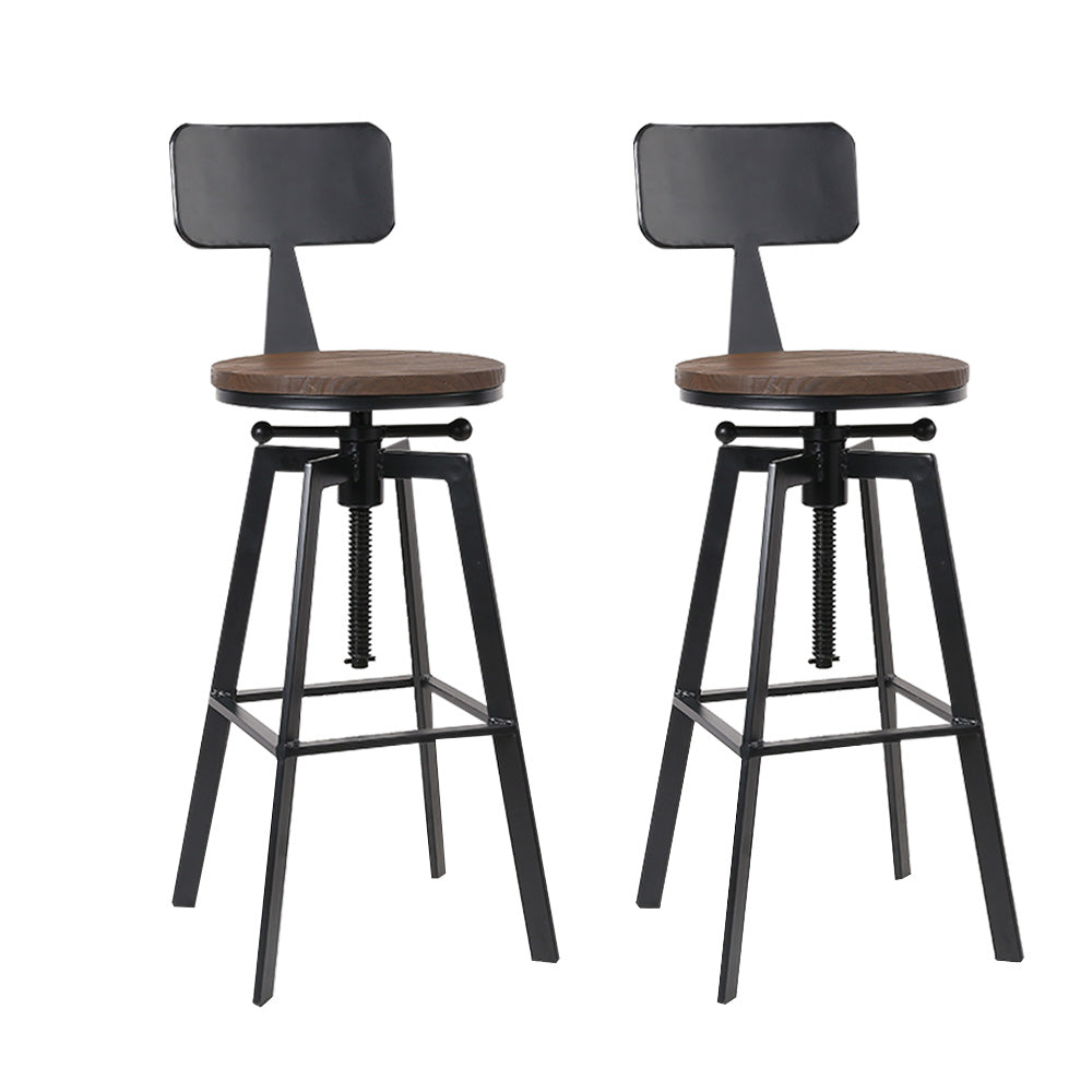 Artiss Bar Stools Kitchen Counter Chairs Vintage Metal Chairs x2-Furniture > Bar Stools & Chairs-PEROZ Accessories