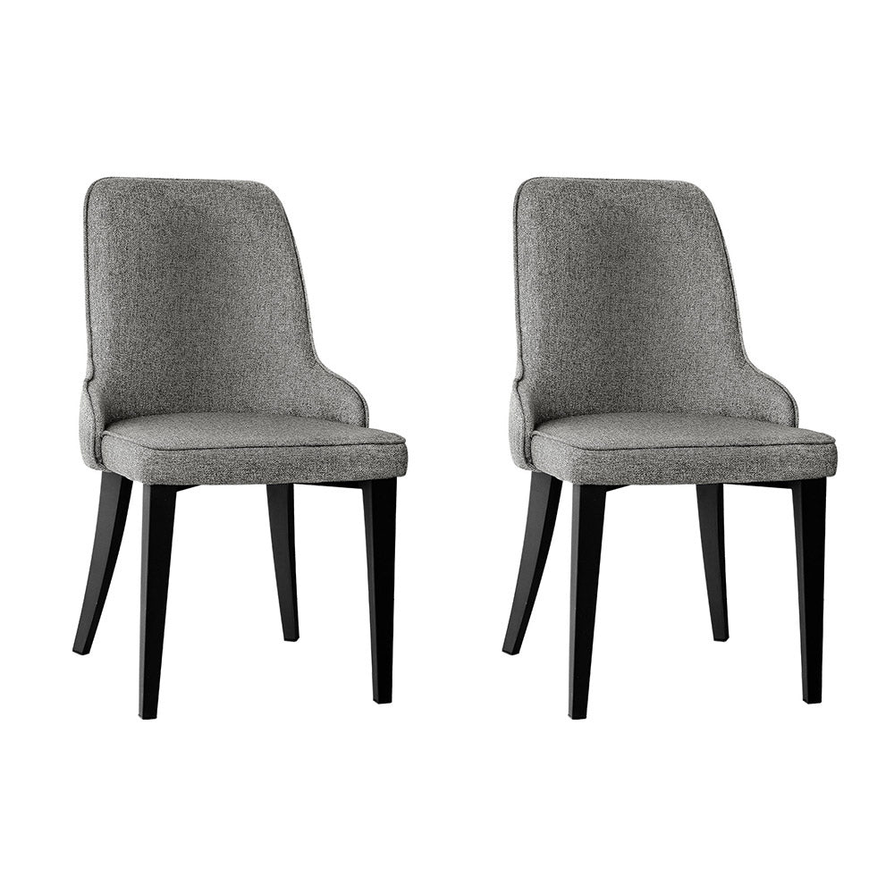 Artiss Dining Chairs Set of 2 Linen Fabric Grey-Furniture > Dining-PEROZ Accessories
