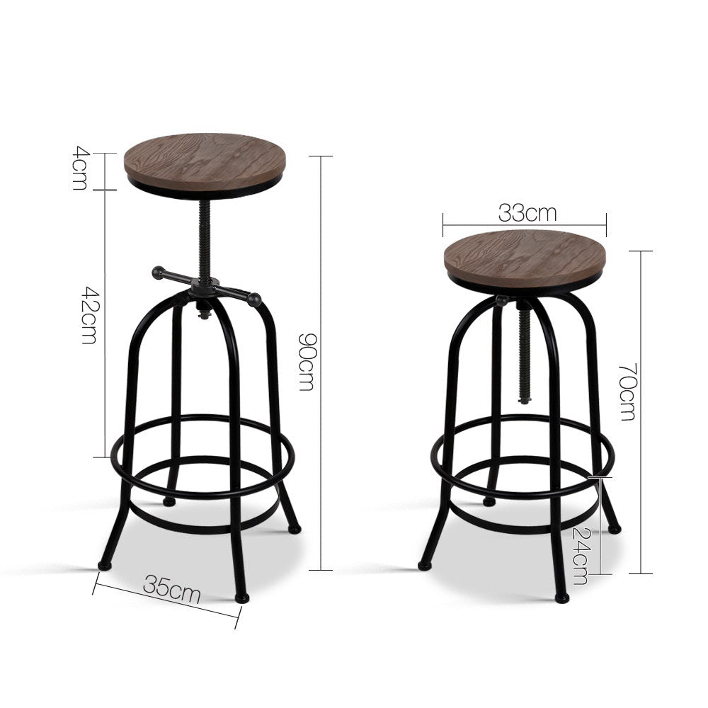 Artiss Bar Stools Adjustable Wood Chairs-Bar Stools-PEROZ Accessories