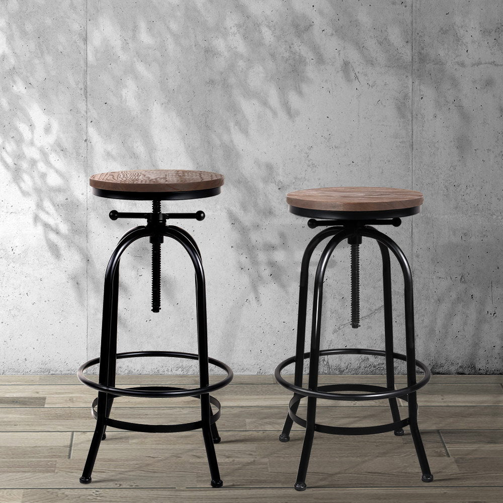 Artiss Bar Stools Adjustable Wood Chairs-Bar Stools-PEROZ Accessories