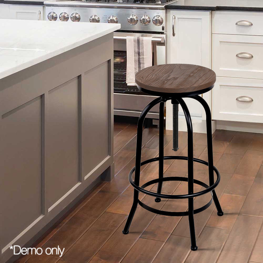 Artiss Bar Stools Adjustable Wood Chairs-Bar Stools-PEROZ Accessories