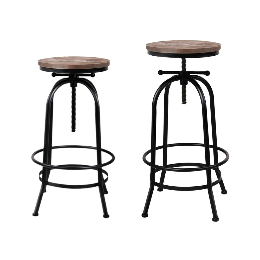 Artiss 4x Bar Stools Kitchen Dining Chairs Adjustable Wooden Vintage Stool-Furniture > Bar Stools & Chairs > Table & Bar Stools-PEROZ Accessories