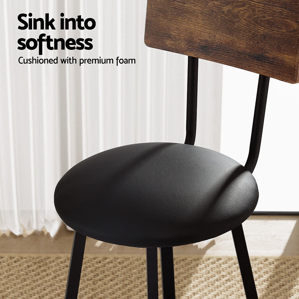 Artiss 4X Industrial Bar Stools Upholstered Counter Chairs Steel Frame Anti-Scratch-Furniture > Bar Stools & Chairs > Table & Bar Stools-PEROZ Accessories