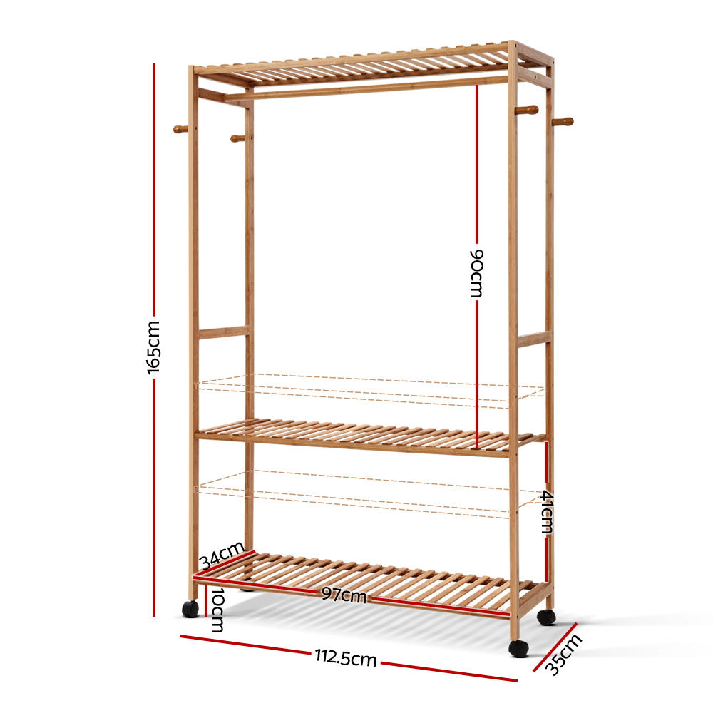 Artiss Clothes Rack Wardrobe Coat Stand Hanger 165cm-Coat Racks-PEROZ Accessories